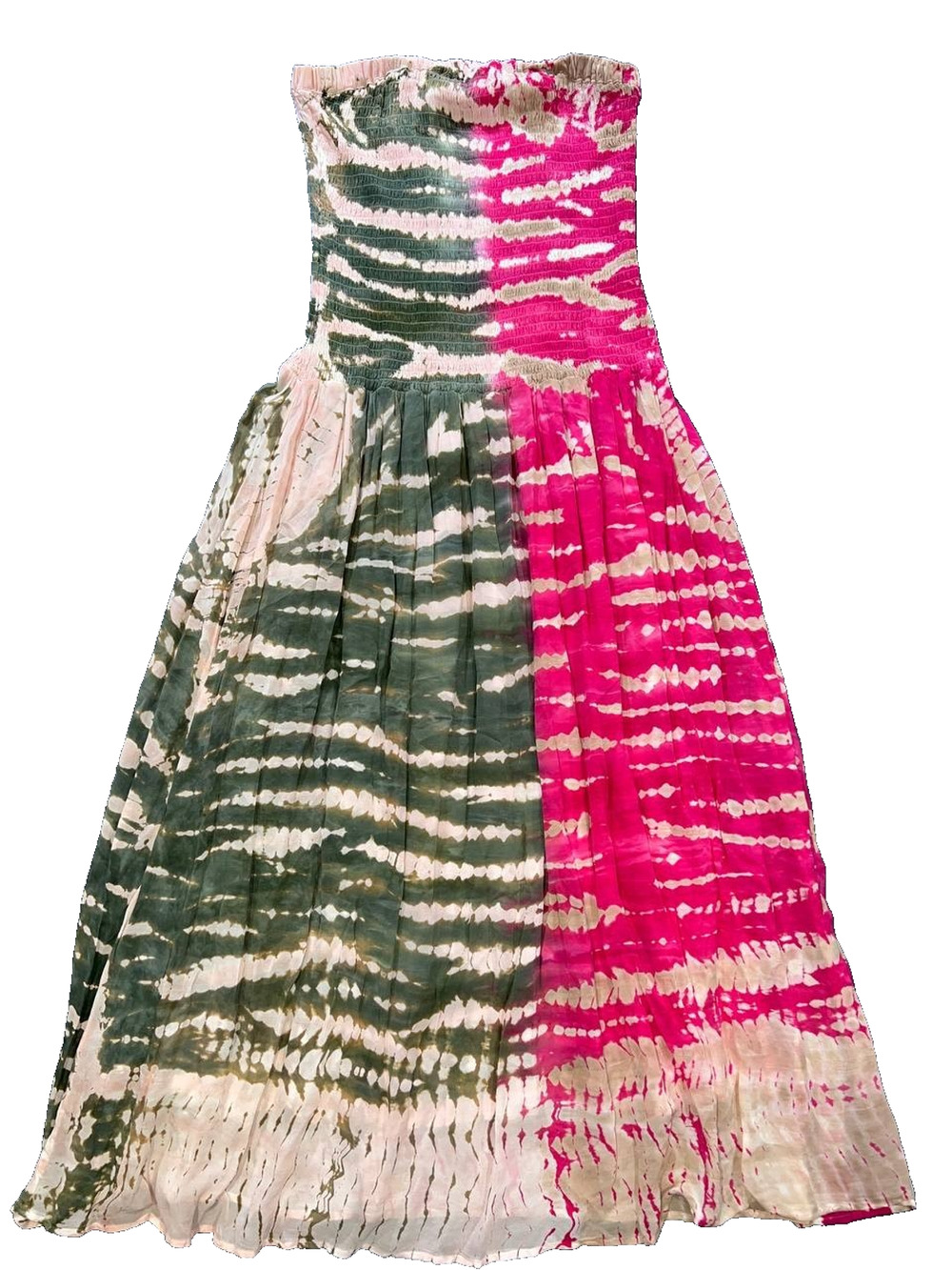 Young Fabulous & Broke Jillian Tie Dye Strapless babydoll Midi Dress L A010926